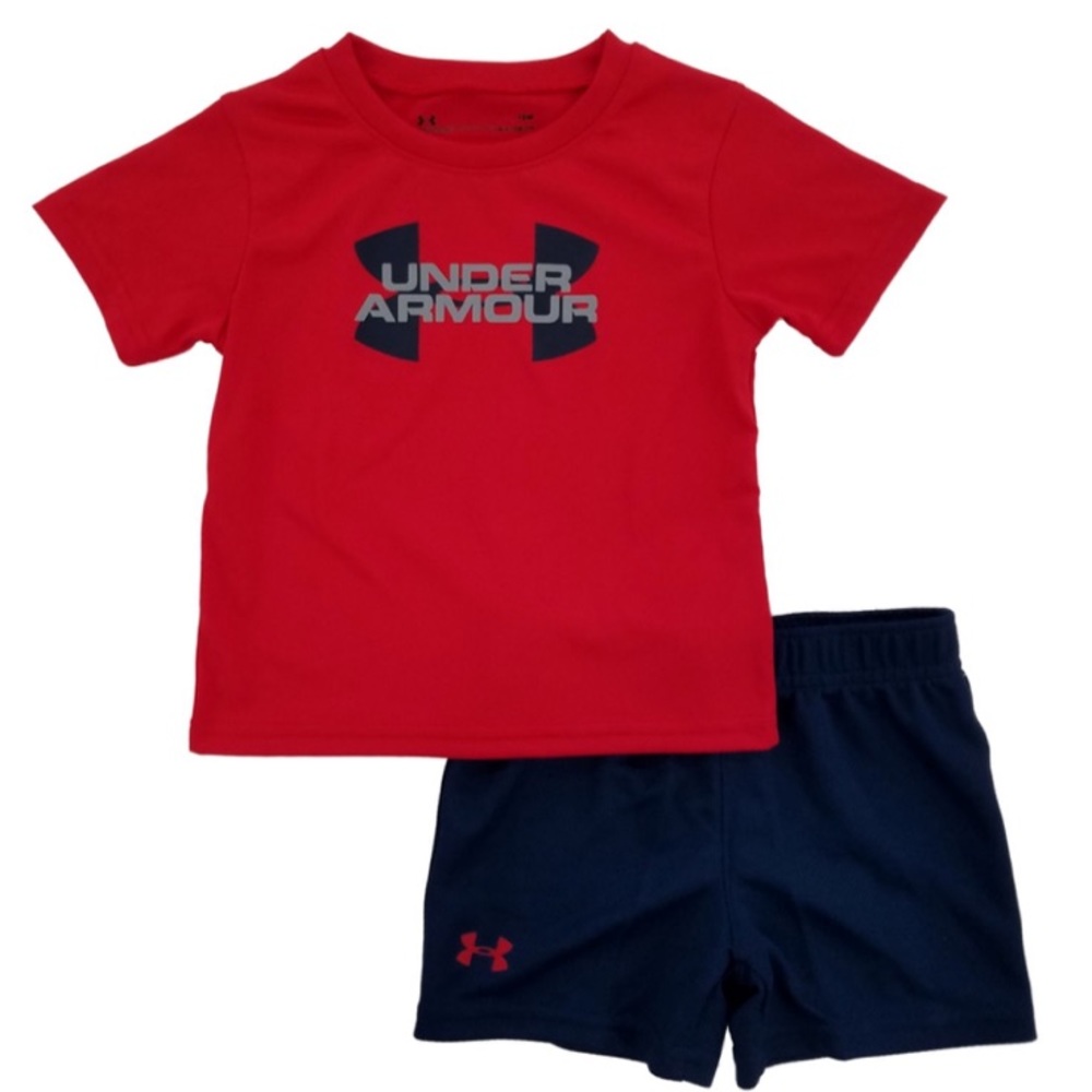 NEW! Boys 2 pc Under Armour Heat Gear Short Set